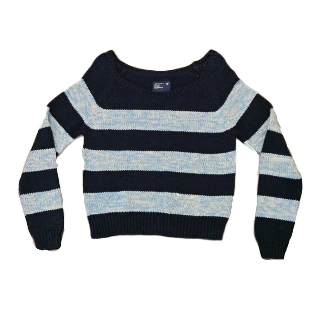 American Eagle Striped Knit Sweater L